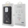 Guess для iPhone 15 Pro Max чехол PU Quilted with Script metal logo Hard Black