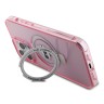 Karl Lagerfeld для iPhone 15 Pro чехол PC/TPU + Ring stand NFT Choupette head Hard Pink (MagSafe)