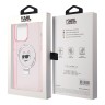 Karl Lagerfeld для iPhone 15 Pro чехол PC/TPU + Ring stand NFT Choupette head Hard Pink (MagSafe)