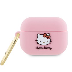 Hello Kitty для Airpods Pro 2 чехол Liquid silicone 3D Rubber Kitty Head Pink