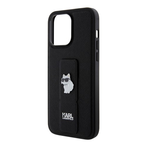 Karl Lagerfeld для iPhone 13 Pro Max чехол GripStand PU Saffiano NFT Choupette metal Hard Black