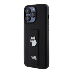 Karl Lagerfeld для iPhone 13 Pro Max чехол GripStand PU Saffiano NFT Choupette metal Hard Black