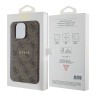 Guess для iPhone 15 Pro Max чехол PU 4G Colored ring Metal logo Hard Brown (MagSafe)
