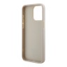 Guess для iPhone 15 Pro Max чехол PU 4G Gold pattern Triangle metal logo Hard White