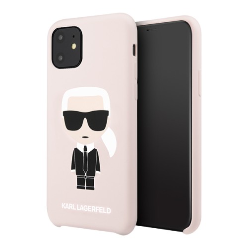 Чехол Karl Lagerfeld Liquid silicone Ikonik Karl для iPhone 11, розовый