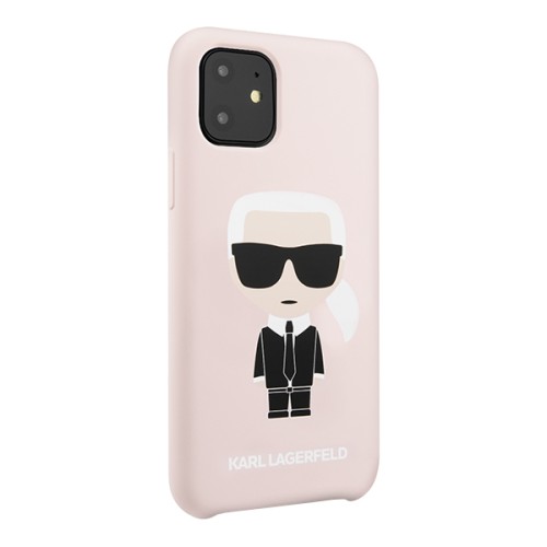 Чехол Karl Lagerfeld Liquid silicone Ikonik Karl для iPhone 11, розовый