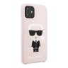 Чехол Karl Lagerfeld Liquid silicone Ikonik Karl для iPhone 11, розовый