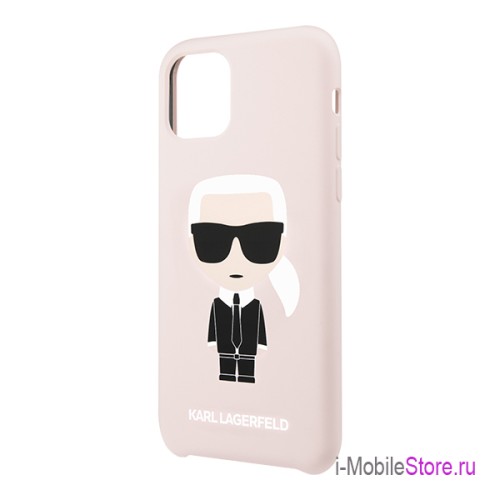 Чехол Karl Lagerfeld Liquid silicone Ikonik Karl для iPhone 11, розовый