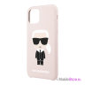 Чехол Karl Lagerfeld Liquid silicone Iconic Karl для iPhone 11, розовый