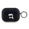 Karl Lagerfeld для Airpods Pro чехол PU Saffiano Monogram with ring NFT Metal Head Karl Black