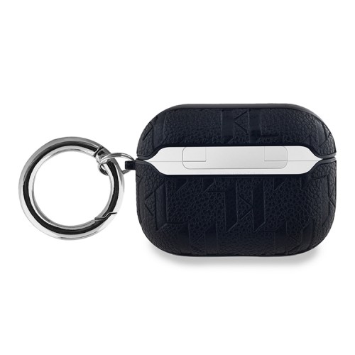 Karl Lagerfeld для Airpods Pro чехол PU Saffiano Monogram with ring NFT Metal Head Karl Black