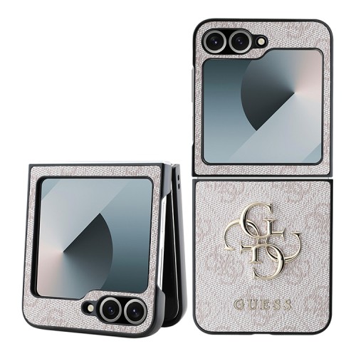Guess для Galaxy Z Flip 6 чехол PU кожа 4G Big metal logo Pink