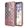 Чехол Guess Glitter 4G Peony Hard для iPhone X/XS, розовый