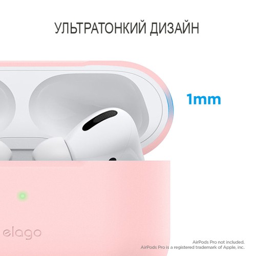 Чехол Elago Slim Silicone case для AirPods Pro, розовый