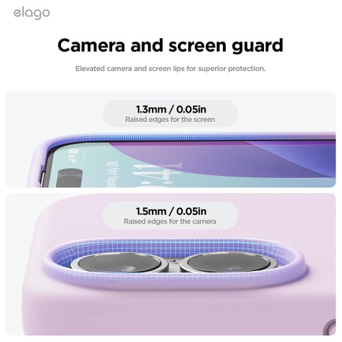Elago для iPhone 16 чехол Soft silicone (Liquid) Light Lilac