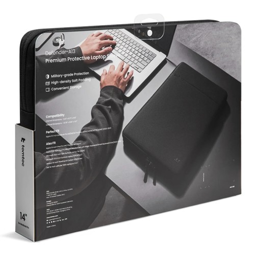 Tomtoc Laptop чехол Defender-A13 Premium Laptop Sleeve 14" Cordura Black