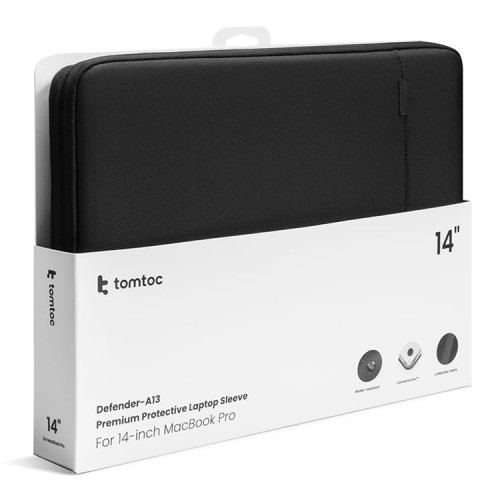 Tomtoc Laptop чехол Defender-A13 Premium Laptop Sleeve 14" Cordura Black