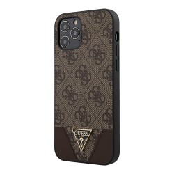 Чехол Guess 4G Triangle Metal logo Hard для iPhone 12 Pro Max, коричневый
