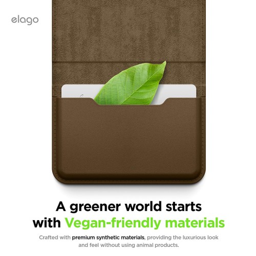 Elago магнитный бумажник MagSafe Card Pocket PU Leather Taupe