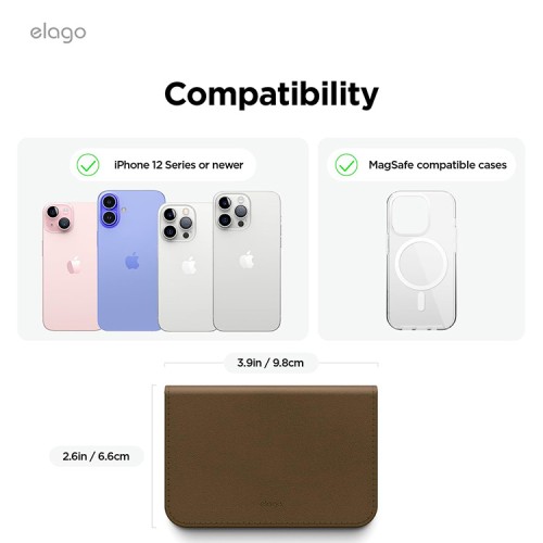 Elago магнитный бумажник MagSafe Card Pocket PU Leather Taupe