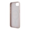 Guess для iPhone 16e чехол PU 4G with Round Patch Metal logo Hard Pink (MagSafe)