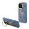 Guess для iPhone 15 Pro Max чехол PU 4G Big metal logo and Camera Stand Hard Blue