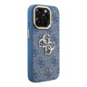 Guess для iPhone 15 Pro Max чехол PU 4G Big metal logo and Camera Stand Hard Blue