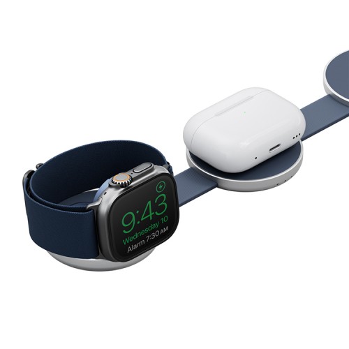 Energea Беспроводное СЗУ AluMag Trio, 3in1 Foldable Qi2 Aluminium Wireless MagSafe 22.5W Blue