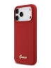 Guess для iPhone 17 Pro чехол Liquid silicone Gold metal logo Hard Magenta (MagSafe)