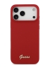 Guess для iPhone 17 Pro чехол Liquid silicone Gold metal logo Hard Magenta (MagSafe)