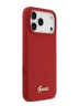 Guess для iPhone 17 Pro чехол Liquid silicone Gold metal logo Hard Magenta (MagSafe)
