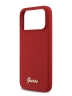 Guess для iPhone 17 Pro чехол Liquid silicone Gold metal logo Hard Magenta (MagSafe)