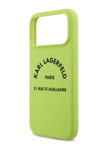 Karl Lagerfeld для iPhone 17 Pro Max чехол Liquid silicone RSG logo Hard Green (MagSafe)