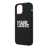 Чехол Karl Lagerfeld Liquid silicone Stack logo Hard для iPhone 12 | 12 Pro, черный