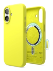 Elago для iPhone 17 чехол Magnetic Silicone Neon Yellow (MagSafe)