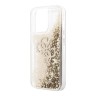 Чехол Guess Liquid glitter 4G Big logo Hard для iPhone 13 Pro, золотой