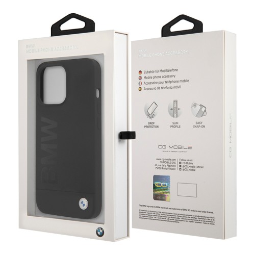 Чехол BMW Signature Liquid Silicone Laser logo для iPhone 13 Pro, черный