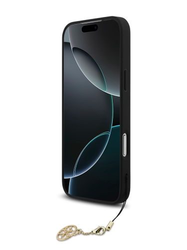 (Уценка) Guess для iPhone 17 Pro чехол PU 4G Classic Metal logo Hard + Charm Black (MagSafe)