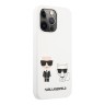Чехол Lagerfeld Liquid silicone Karl & Choupette Hard для iPhone 13 Pro Max, белый