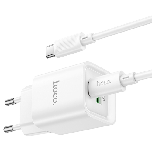 HOCO СЗУ C147A Charm charger set Type-C PD20W + USB-A QC3.0 +кабель C-to-C White