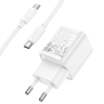 HOCO СЗУ C147A Charm charger set Type-C PD20W + USB-A QC3.0 +кабель C-to-C White