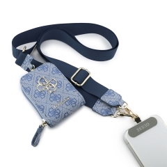 Guess шнурок на шею Universal Crossbody PU Strap 4G Big metal Logo + Smartphone patch + Wallet Blue