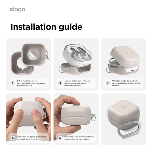 Elago для Galaxy Buds 4/4 Pro чехол Silicone Hang case Stone