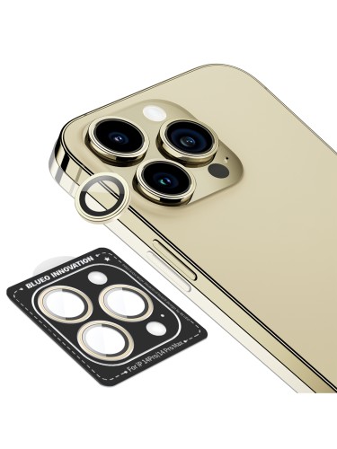 BLUEO Camera lens Armor metal для камеры iPhone 14 Pro | 14 Pro Max, Gold (3 шт +installer)