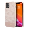 Чехол Guess PU 4G Bottom stripe Metal logo Hard для iPhone 13, розовый