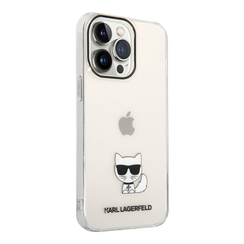 Чехол Lagerfeld Choupette body TPU Hard для iPhone 14 Pro Max, прозрачный/черный