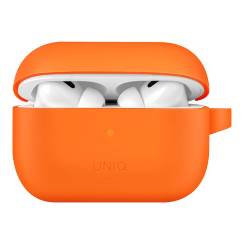Чехол Uniq Vencer Silicone case +carabin and earstrap для AirPods Pro 2, оранжевый
