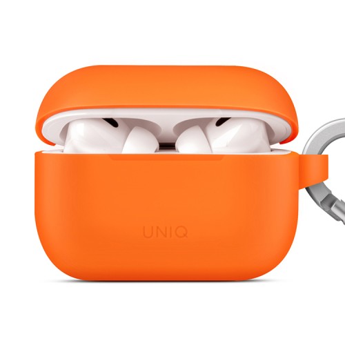 Чехол Uniq Vencer Silicone case +carabin and earstrap для AirPods Pro 2, оранжевый