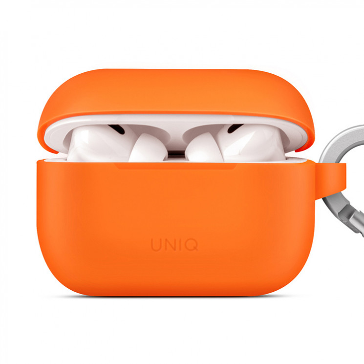 Чехол Uniq Vencer Silicone case +carabin and earstrap для AirPods Pro 2 (2022), оранжевый