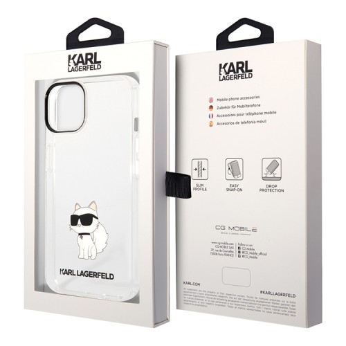 Чехол Lagerfeld NFT Choupette Hard для iPhone 14, прозрачный